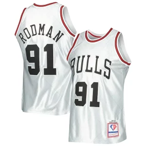 Dennis Rodman Chicago Bulls 1997/98 Hardwood Classics Tendance 75th Anniversary Swingman Jersey Platinum