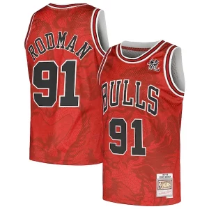 Dennis Rodman Chicago Sophistiqué Bulls 1997/98 Hardwood Classics Asian Heritage 6.0 Swingman Throwback Player Jersey Red