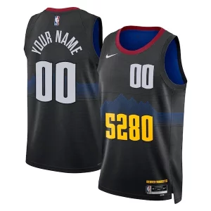 Denver Nuggets Nike Unisex 2023/24 Custom Luxueux Swingman Jersey Black City Edition