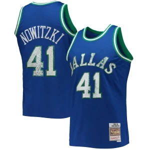 Dirk Nowitzki Dallas Mavericks 1998/99 Hardwood Classics NBA 75th Anniversary Exquisite Diamond Swingman Jersey Blue