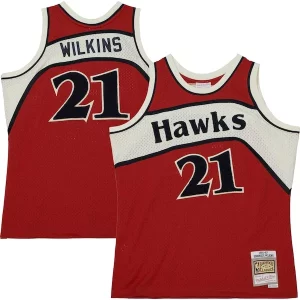 Dominique Wilkins Atlanta Hawks 1986/87 Hardwood Classics Off Court Swingman Jersey Exquisite Red