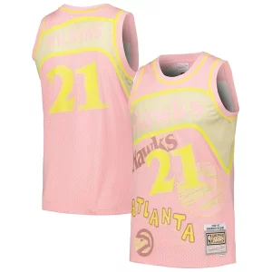 Dominique Wilkins Atlanta Hawks 1986/87 Swingman Sidewalk Sketch Jersey Pink Tendance