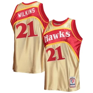 Dominique Wilkins Atlanta Hawks 75th Anniversary 1986/87 Hardwood Classics Magnifique Swingman Jersey Gold