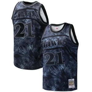 Dominique Wilkins Atlanta Hawks Hardwood Classics Commémoratif 1986/87 Tie Dye Swingman Jersey Black