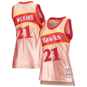 Dominique Wilkins Atlanta Hawks Magnifique Women's 75th Anniversary Rose Gold 1986 Swingman Jersey Pink