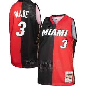Dwyane Wade Miami Heat Big & Tall Hardwood Classics 2005/06 Split Swingman Jersey Black/Red Collectible