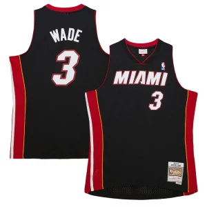 Dwyane Wade Miami Heat Hardwood Classics Swingman Jersey Black Captivant