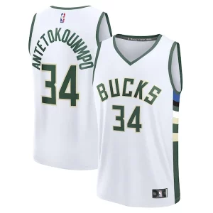Giannis Antetokounmpo Milwaukee Bucks Fast Break Replica Player Jersey Association Confortable Edition White