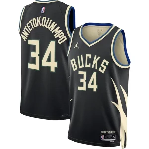Giannis Antetokounmpo Milwaukee Bucks Jordan Brand Éclatant Unisex Swingman Jersey Statement Edition Black