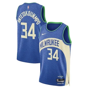Giannis Antetokounmpo Milwaukee Bucks Nike Unisex 2023/24 Swingman Jersey Blue City Commémoratif Edition