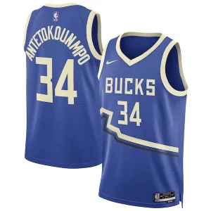 Giannis Antetokounmpo Milwaukee Bucks Nike Unisex 2024/25 Swingman Player Jersey City Incontournable Edition Royal
