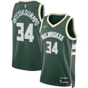 Giannis Antetokounmpo Milwaukee Bucks Nike Unisex Swingman Jersey Icon Edition Hunter Magnifique Green/White