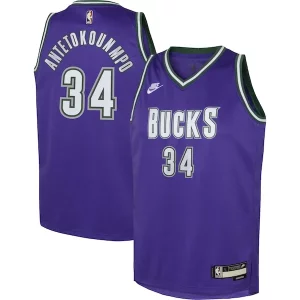 Giannis Antetokounmpo Milwaukee Bucks Nike Youth 2022/23 Swingman Jersey Purple Classic Distingué Edition