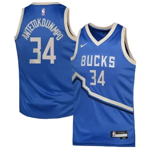 Giannis Antetokounmpo Milwaukee Bucks Nike Youth 2024/25 Swingman Player Jersey City Edition Éclatant Royal