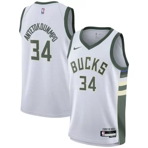 Giannis Antetokounmpo Milwaukee Bucks Nike Youth Swingman Jersey Association Distingué Edition White