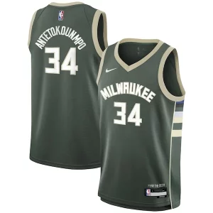 Giannis Antetokounmpo Milwaukee Bucks Nike Youth Swingman Jersey Exclusif Icon Edition Hunter Green