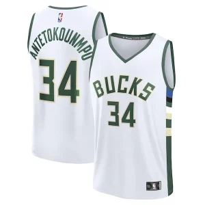 Giannis Antetokounmpo Milwaukee Bucks Fast Commémoratif Break Replica Player Jersey Association Edition White