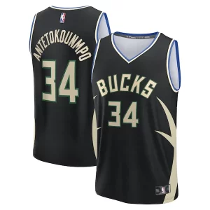 Giannis Antetokounmpo Milwaukee Bucks Youth Fast Break Replica Player Haut de gamme Jersey Statement Edition Black