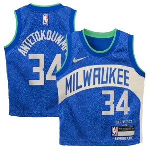 Giannis Superbe Antetokounmpo Milwaukee Bucks Nike Toddler Swingman Replica Jersey City Edition Royal