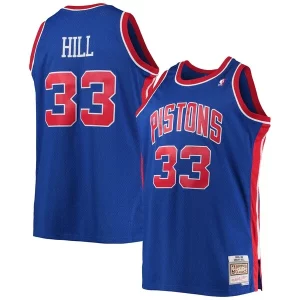 Grant Hill Bold Detroit Pistons 1995/96 Big & Tall Hardwood Classics Swingman Jersey Blue
