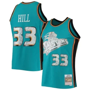 Grant Hill Detroit Pistons 1998/99 Hardwood Classics NBA 75th Anniversary Diamond Swingman Dashing Jersey Teal