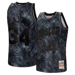 Hakeem Olajuwon Houston Rockets Hardwood Classics Admirable 1993/94 Tie Dye Swingman Jersey Black