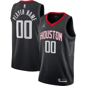 Houston Rockets Jordan Brand Swingman Custom Jersey Statement Edition Confortable Black