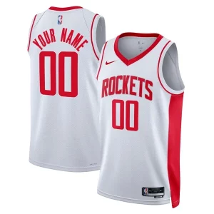 Houston Rockets Nike Unisex Swingman Custom Jersey White Association Edition Éclatant