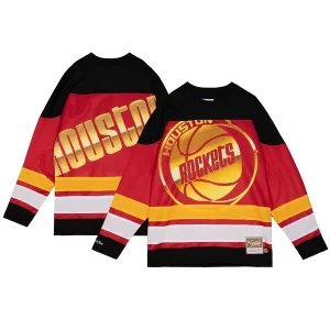 Houston Rockets Women's Hardwood Classics Big Face 4.0 Hockey Jersey Red Tendance