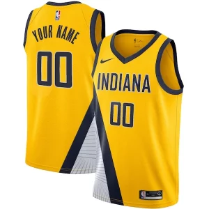 Indiana Pacers Nike 2019/20 Custom Swingman Jersey Tendance Yellow Statement Edition