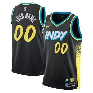 Indiana Pacers Nike Exceptionnel Unisex 2023/24 Custom Swingman Jersey Black City Edition