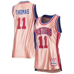 Isiah Personalisable Thomas Detroit Pistons Women's 75th Anniversary Rose Gold 1982 Swingman Jersey Pink