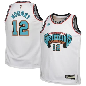Ja Dashing Morant Memphis Grizzlies Nike Youth 2024/25 Swingman Jersey White Classic Edition