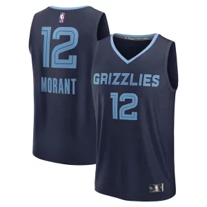 Ja Haut de gamme Morant Memphis Grizzlies Fast Break Replica Player Jersey Icon Edition Navy