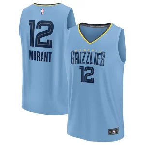 Ja Morant Memphis Grizzlies Fast Break Replica Player Jersey Statement Edition Confortable Light Blue