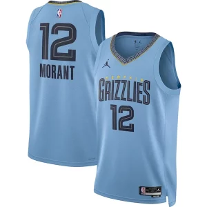 Ja Morant Vibrant Memphis Grizzlies Jordan Brand Unisex Swingman Jersey Statement Edition Light Blue
