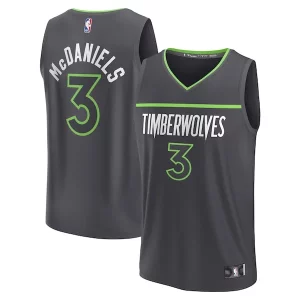 Jaden McDaniels Minnesota Timberwolves Youth Fast Charming Break Replica Player Jersey Statement Edition Black