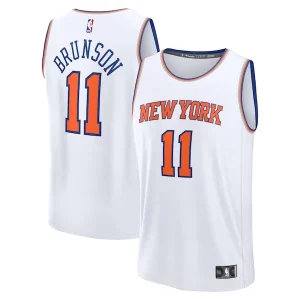 Jalen Brunson New York Knicks Youth Luxueux Fast Break Replica Player Jersey Association Edition White
