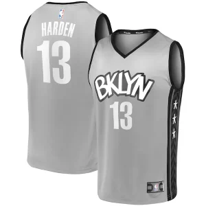 James Harden Brooklyn Nets Fast Refiné Break Replica Jersey Charcoal Statement Edition/White