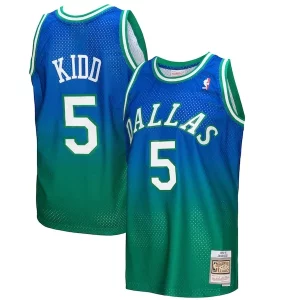 Jason Kidd Dallas Mavericks Exquisite 1994/95 Hardwood Classics Fadeaway Swingman Player Jersey Green/Navy