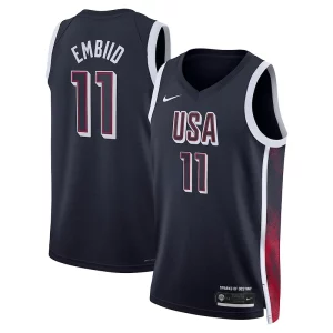 Joel Embiid Unisex Nike Haut de gamme Men's USA Basketball 2024 Swingman Player Jersey Navy