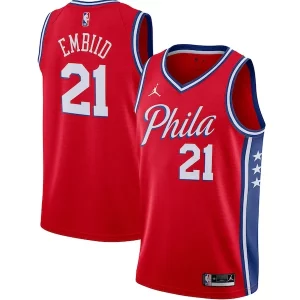 Joel Embiid Philadelphia 76ers Jordan Brand 2020/21 Dashing Swingman Jersey Statement Edition Red