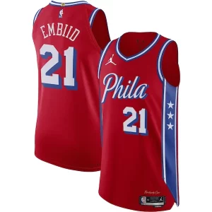 Joel Embiid Philadelphia 76ers Jordan Brand Authentic Player Jersey Statement Edition Éclatant Red