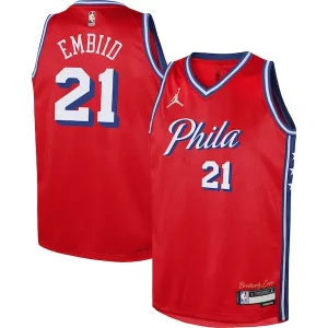 Joel Embiid Philadelphia 76ers Jordan Brand Youth Swingman Jersey Statement Edition Red Stylish