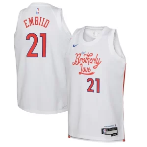 Joel Embiid Philadelphia Uniques 76ers Nike Youth 2022/23 Swingman Jersey City Edition White