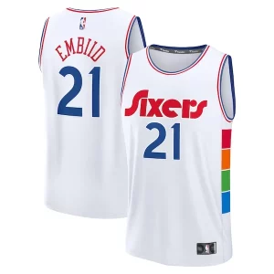 Joel Embiid Bold Philadelphia 76ers 2024/25 Fast Break Player Jersey City Edition White