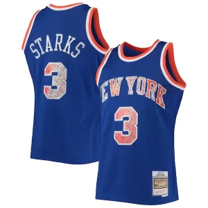 John Starks New York Knicks 1991/92 Luxueux Hardwood Classics NBA 75th Anniversary Diamond Swingman Jersey Blue