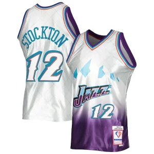 John Stockton Utah Jazz 1996/97 Hardwood Classics 75th Anniversary Swingman Jersey Platinum Incontournable