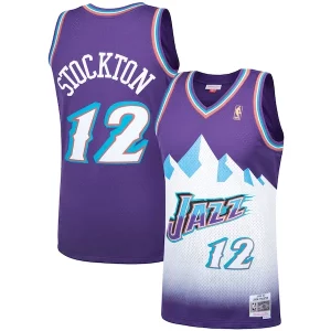 John Stockton Utah Jazz Hardwood Classics Swingman Jersey Splendide Purple