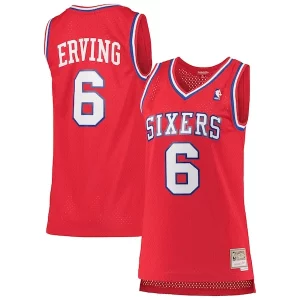 Julius Erving Philadelphia 76ers Women's Prime 1982/83 Hardwood Classics Swingman Jersey Red